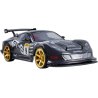 GT-S RC drift 1/10 vue de trois quarts arrière, aileron et jantes dorées
