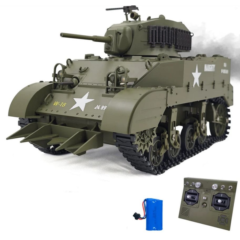 Tank radiocommandé US M5A1 STUART - Volantex RACENT 1/16 RTR