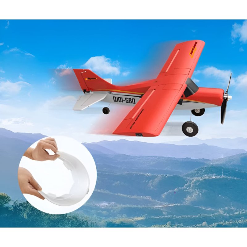 Avion RC QIDI-560 M7 – Modèle Tout-terrain 3D, Vol Stationnaire 1 Touche, Résistant Au Vent, Parfait Pour Débutants Et Pros, Rouge