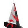 Étrave du voilier RC Hurricane Volantex, coque ABS noire et rouge